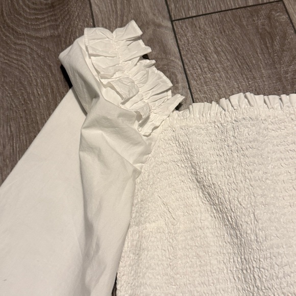 The Drop Women’s Marisol 3/4 Sleeve Ruffle Smock Top - Picture 4 of 5